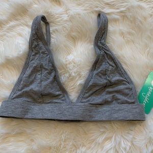 Gray ribbed bralette from Honeydew Intimates